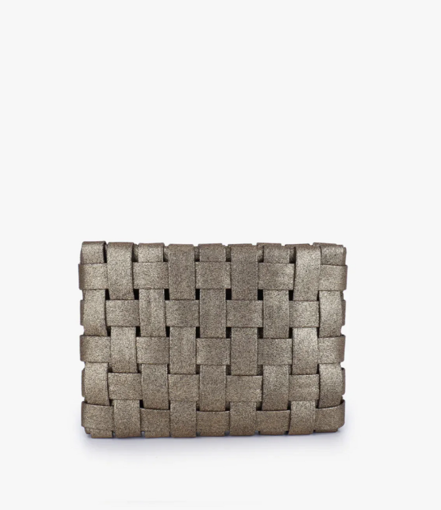 
                  
                    Large Lindy Woven Clutch in Gold
                  
                