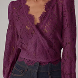 Kairi Lace Blouse in Plum
