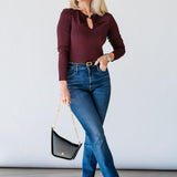 The Keyhole Top in Cabernet - Lukka Boutique