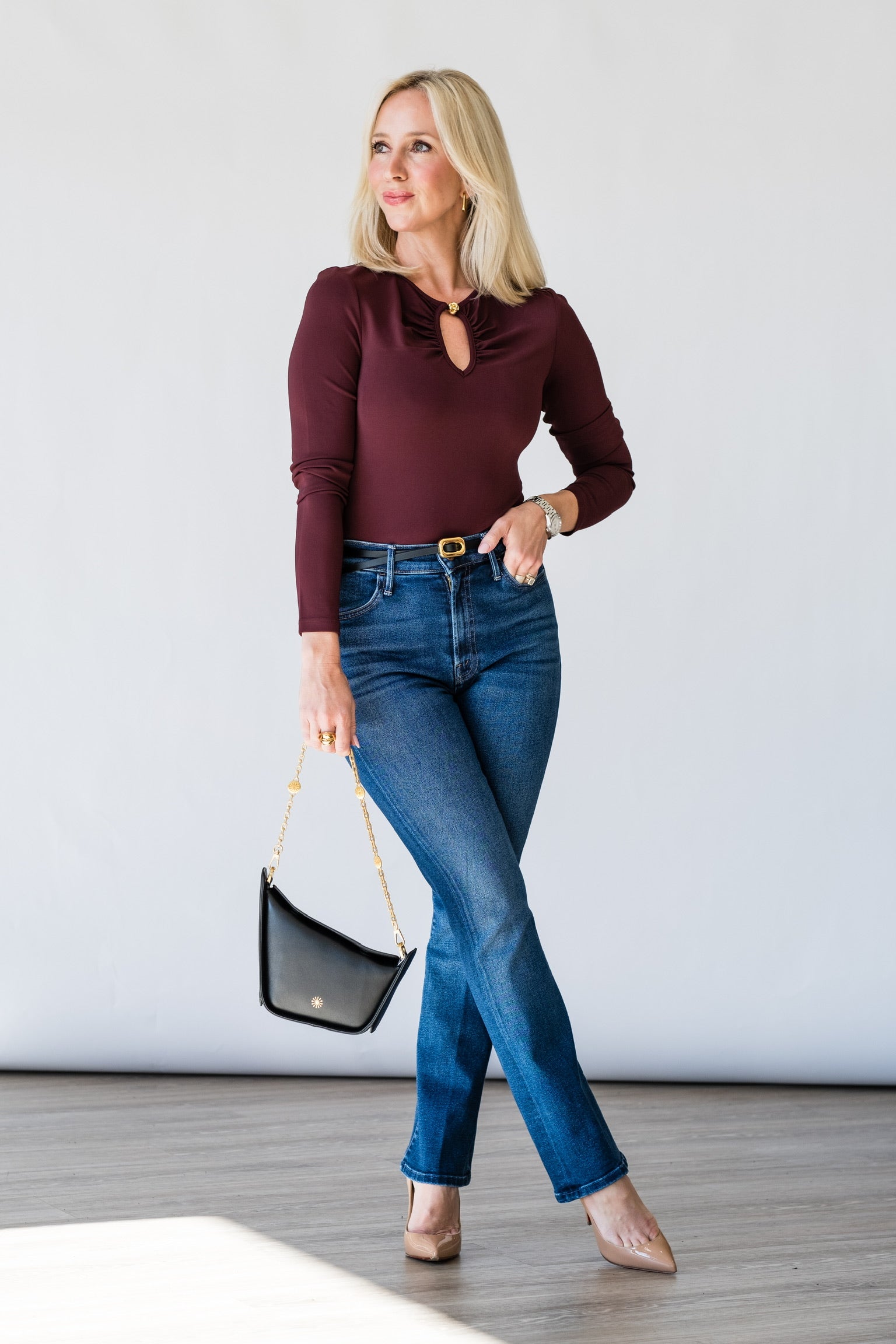 The Keyhole Top in Cabernet - Lukka Boutique