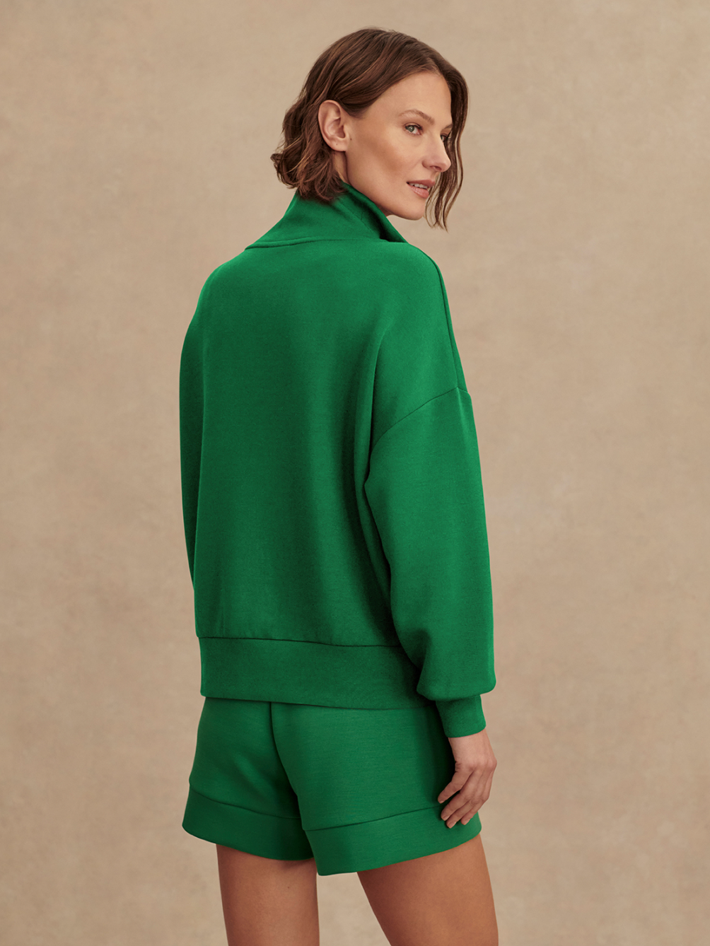 Hawley Half Zip Sweatshirt in Verdant Green - Lukka Boutique