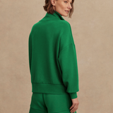 Hawley Half Zip Sweatshirt in Verdant Green - Lukka Boutique