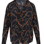 Daria French Cuff Silk Blouse in Wellington - Lukka Boutique