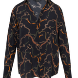 Daria French Cuff Silk Blouse in Wellington - Lukka Boutique