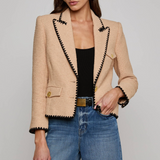 Wylla Shirt Structured Blazer in Cappuccino/Black