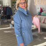 Tess Rain Jacket in French Blue -S - Lukka Boutique