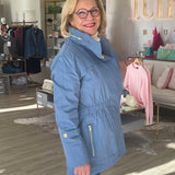 Tess Rain Jacket in French Blue -S - Lukka Boutique