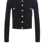 Toulouse Crop Crewneck Cardigan in Black - Lukka Boutique