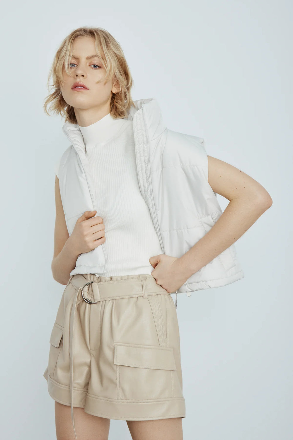 Parker Faux Leather Short in Desert