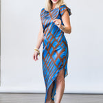 Lydia Dress in Blue Matrix - Lukka Boutique