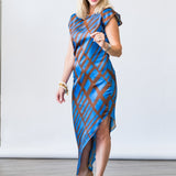 Lydia Dress in Blue Matrix - Lukka Boutique