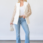 Kelsey Jacket in White Floral Linen - Lukka Boutique