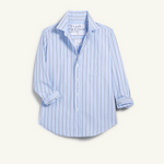 Tailored Button Up Shirt in Multi Blue Stripe - Lukka Boutique
