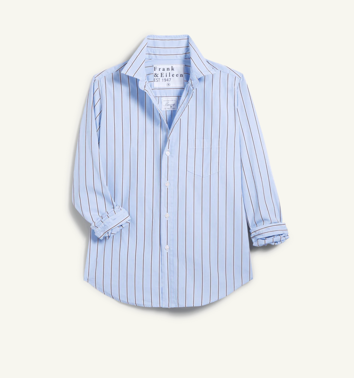 Tailored Button Up Shirt in Multi Blue Stripe - Lukka Boutique