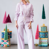 Sybil Shirt in Blush Cherry Stripe