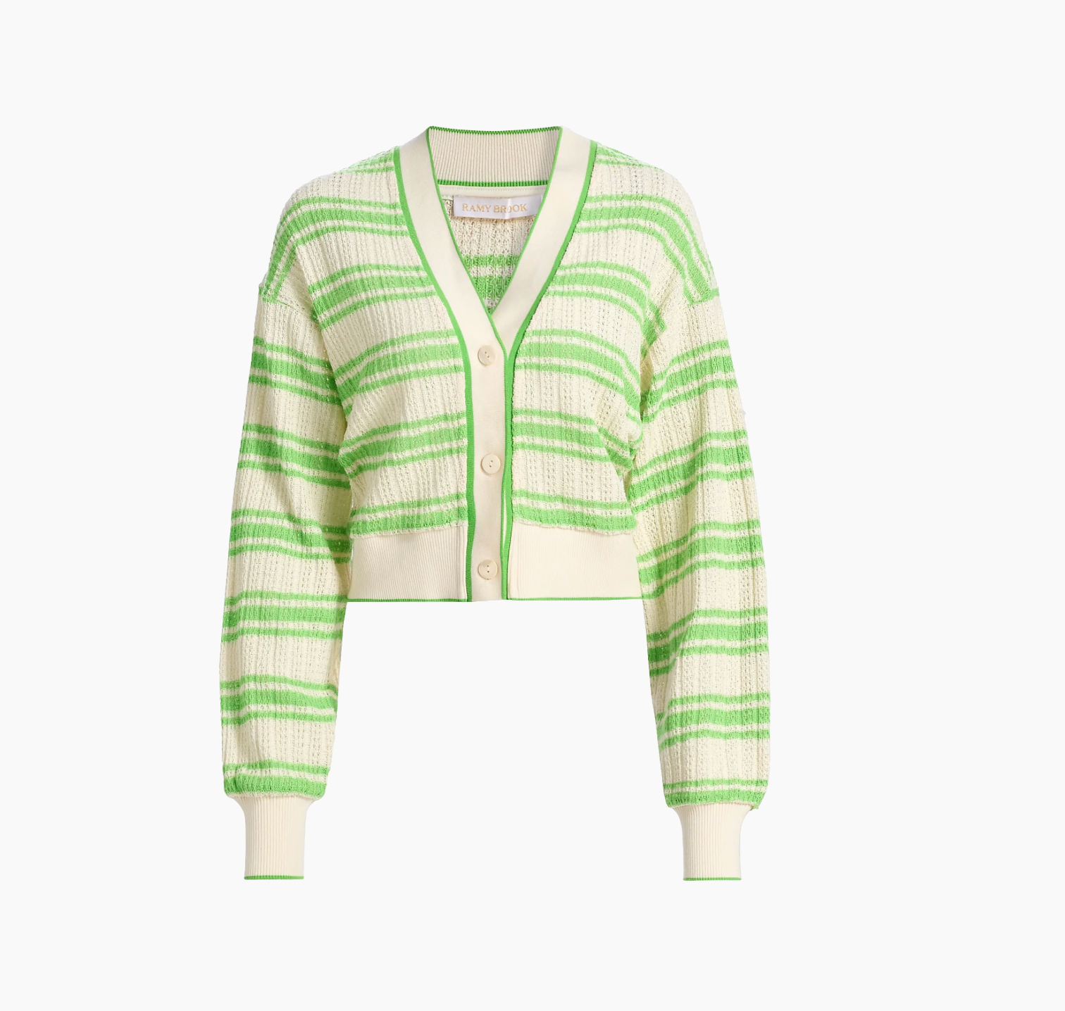 Romy Cardigan in Bright Lime Stripe - Lukka Boutique
