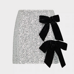 Rhea Sequin Bow Tie Mini Skirt - Lukka Boutique