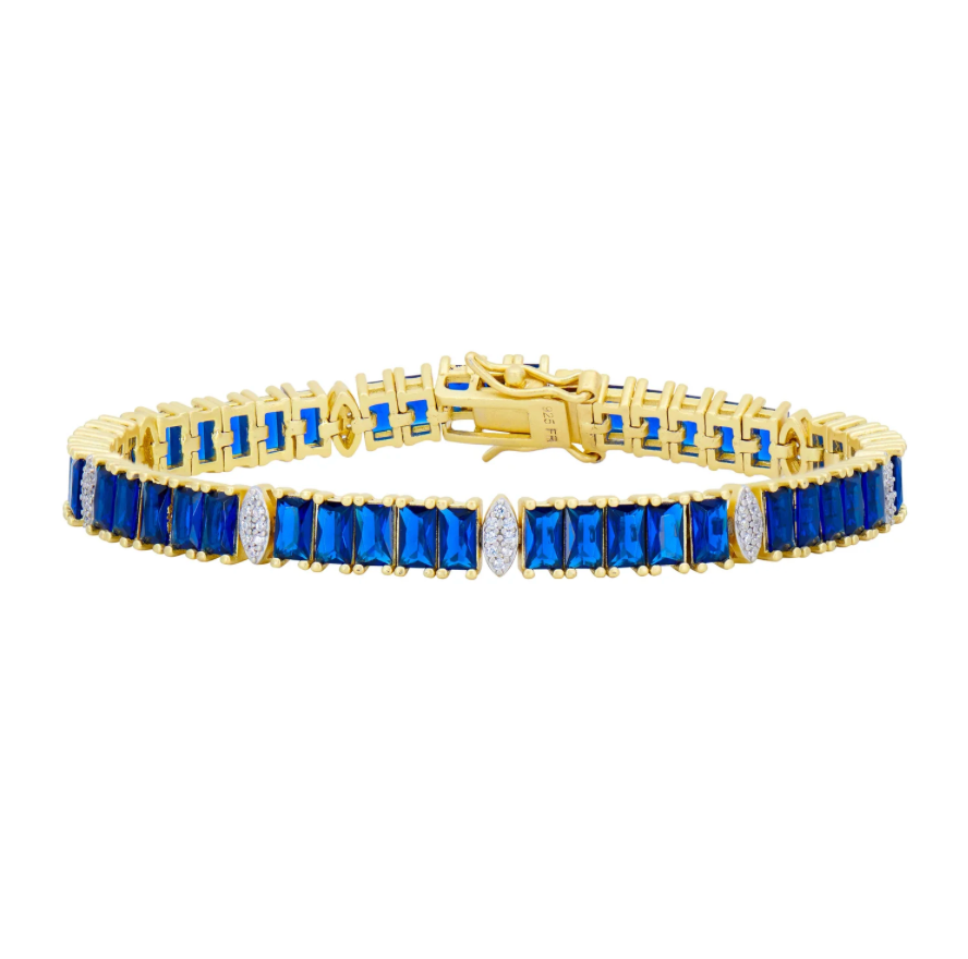 Midnight Tri-Tone Twilight Marquis Station Tennis Bracelet - Lukka Boutique