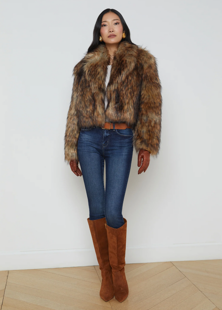 
                  
                    Aura Crop Faux Fur Coat
                  
                