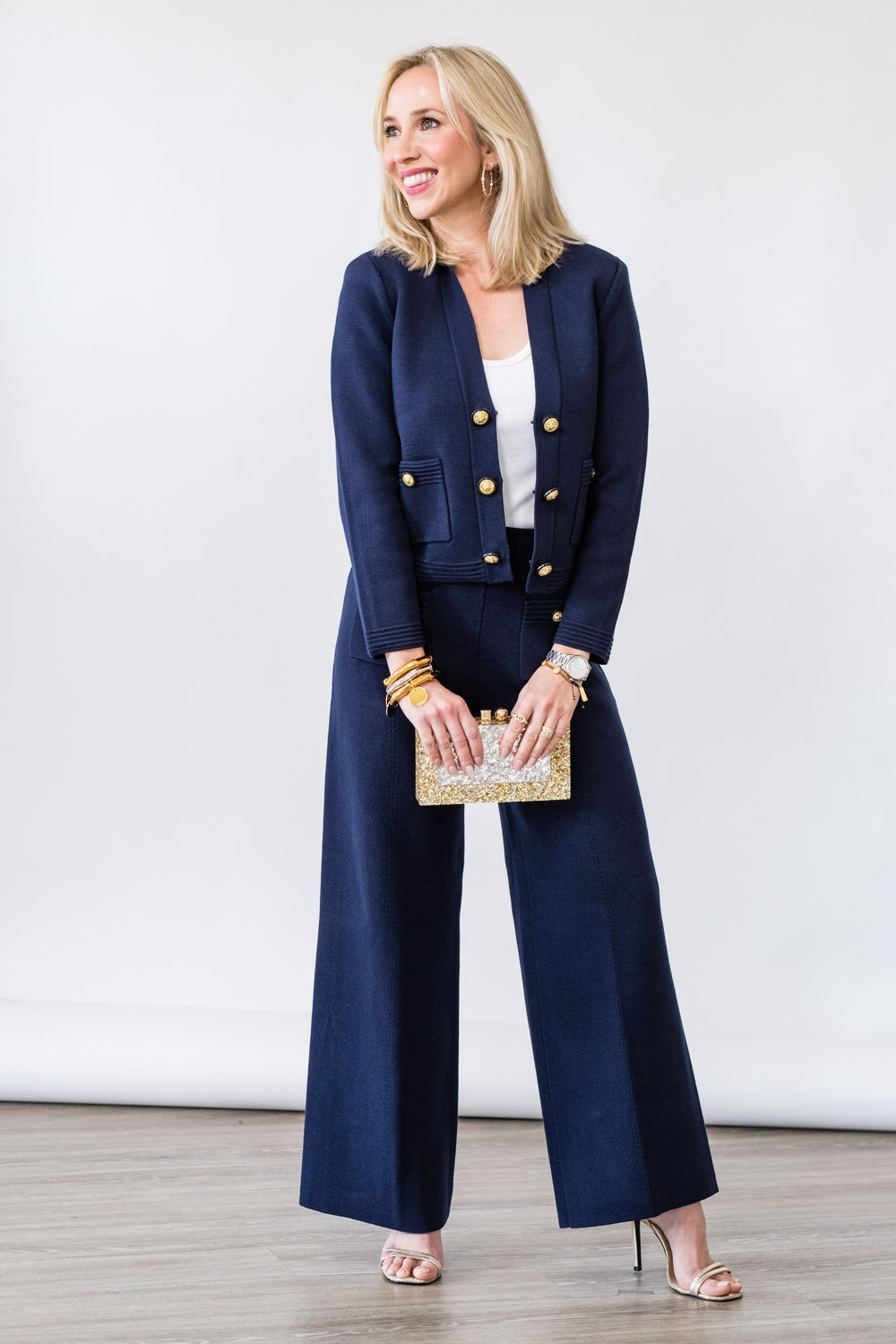 Madrid Wide Leg Pant in Navy