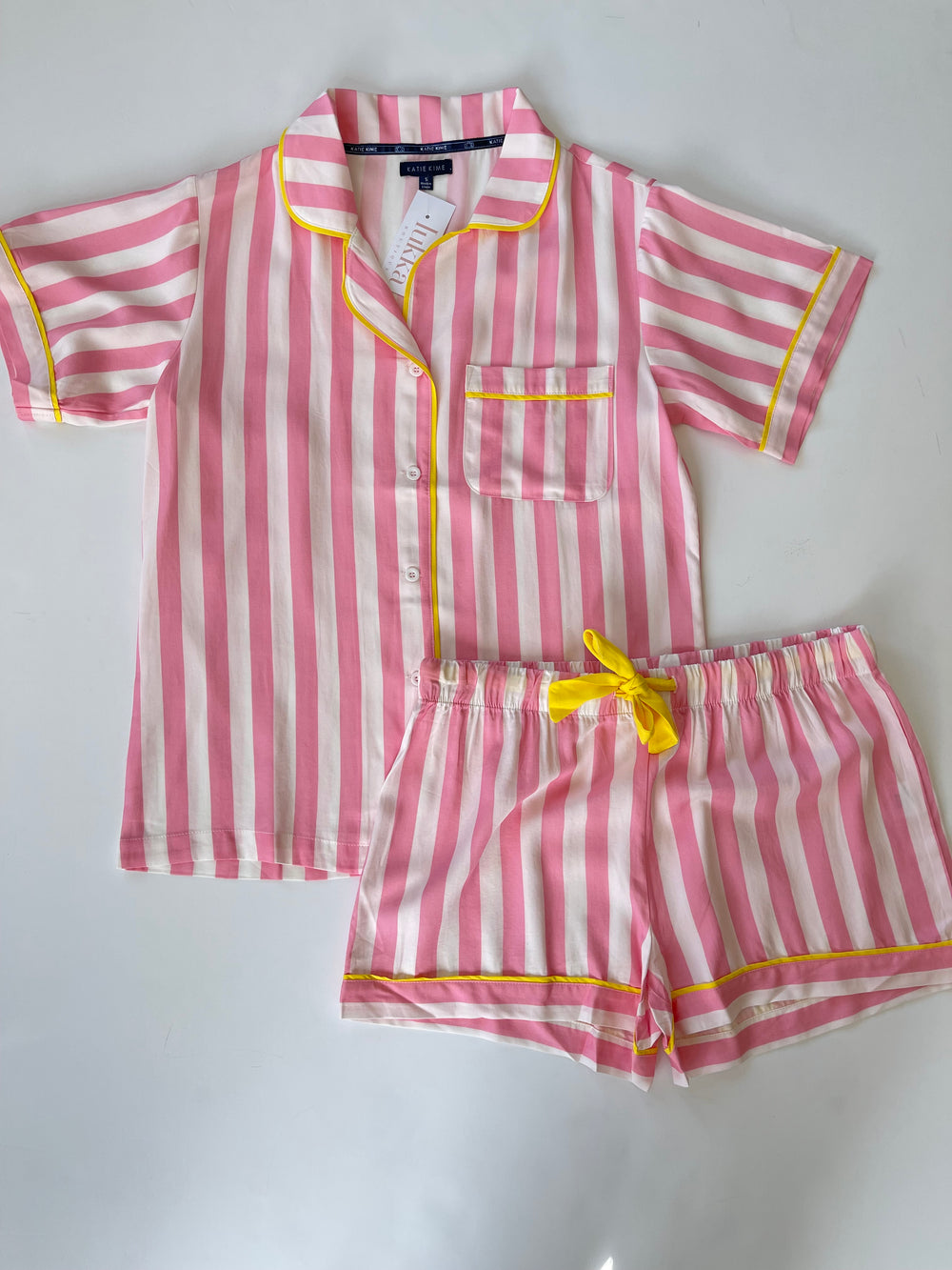 Retro Stripe Pajama Shorts Set