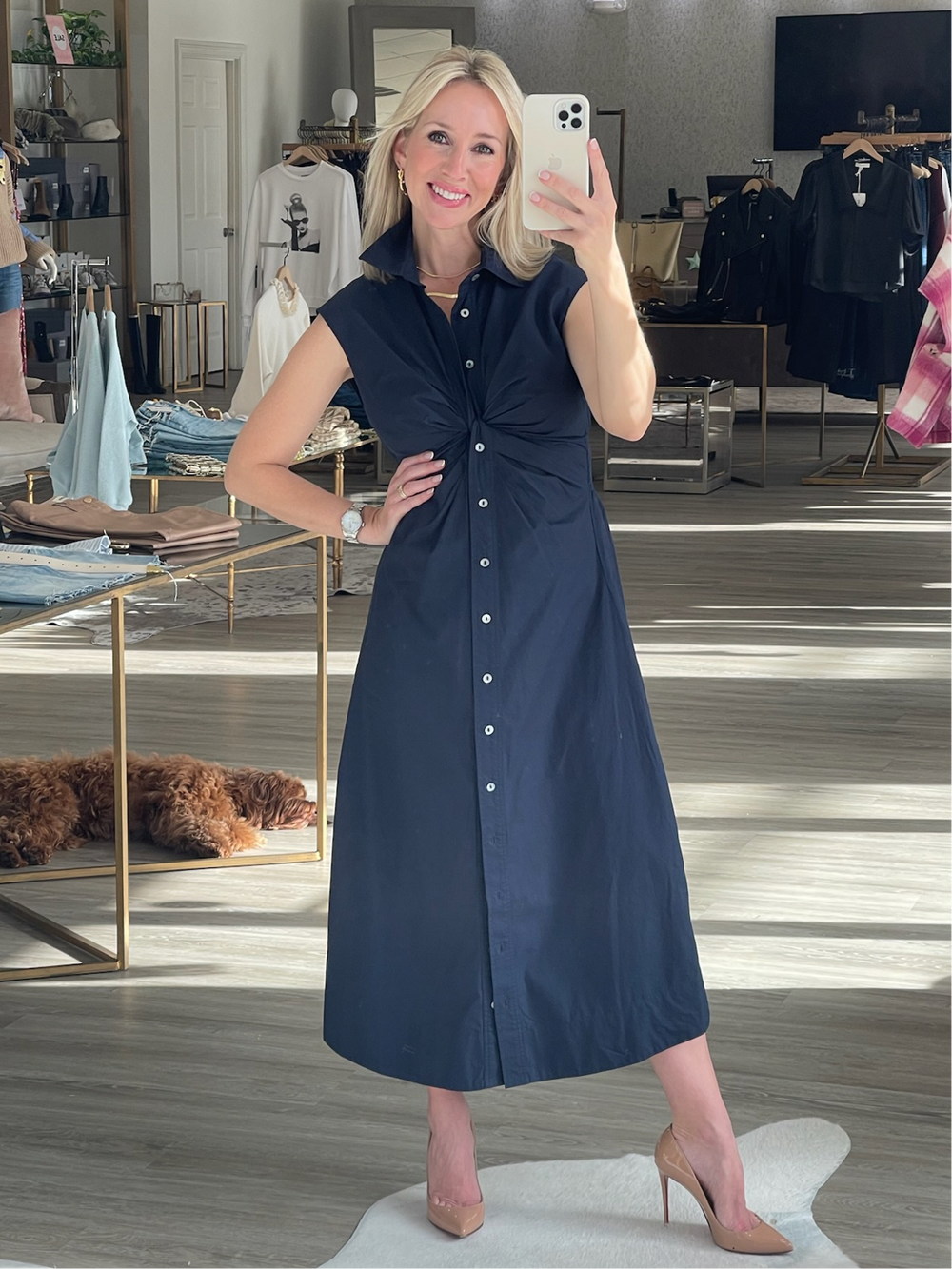 Mihal Dress in Navy