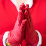 Jenske Leather Gloves in Red Berry - Lukka Boutique