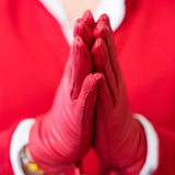 Jenske Leather Gloves in Red Berry - Lukka Boutique