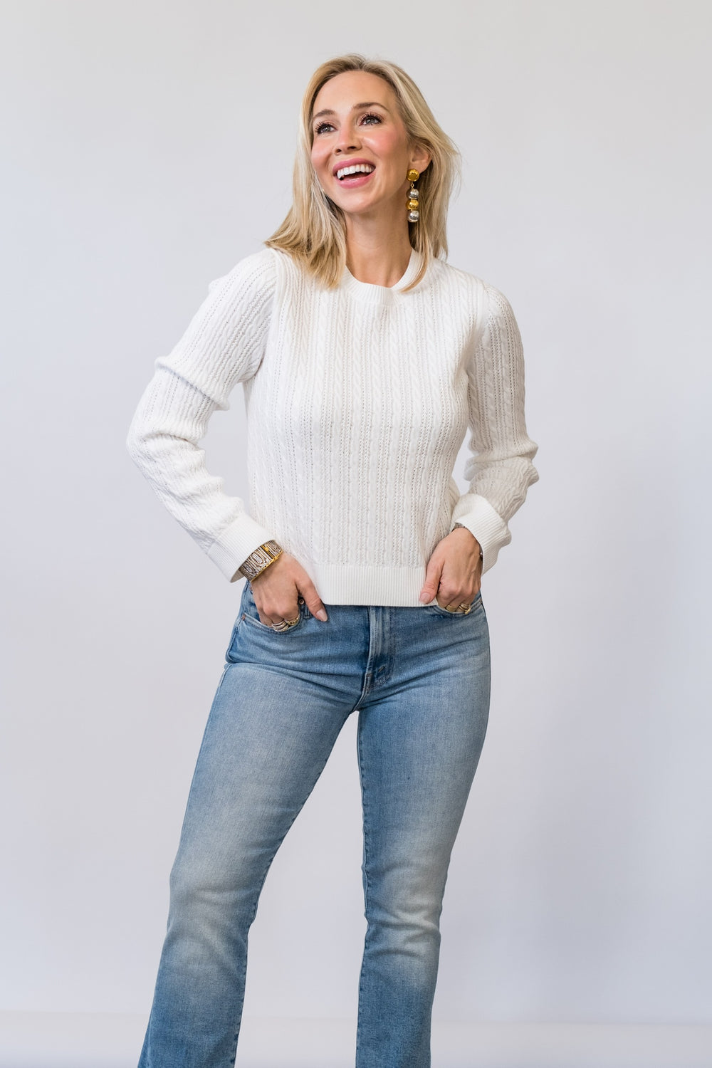 Janice Sweater in White