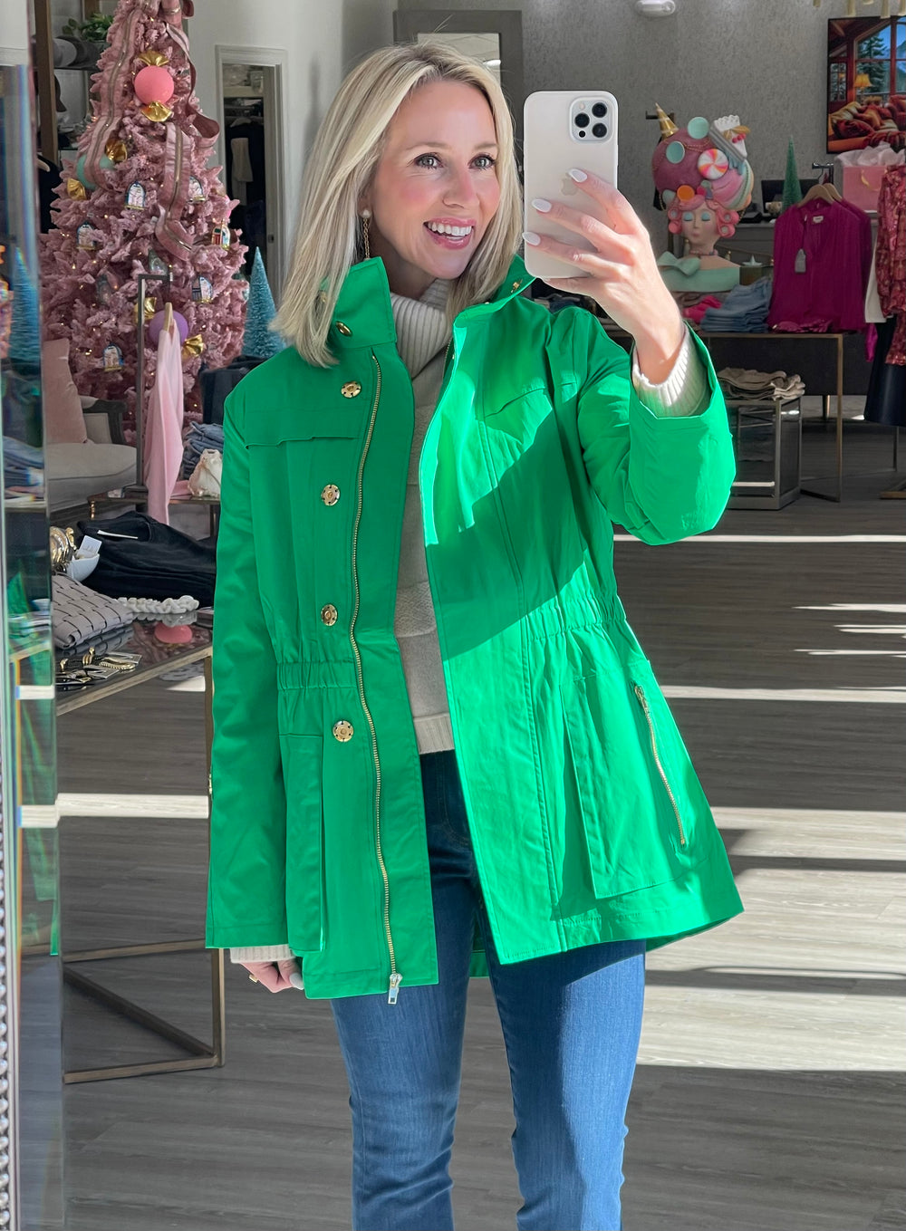 Tess Rain Jacket in Irish Green