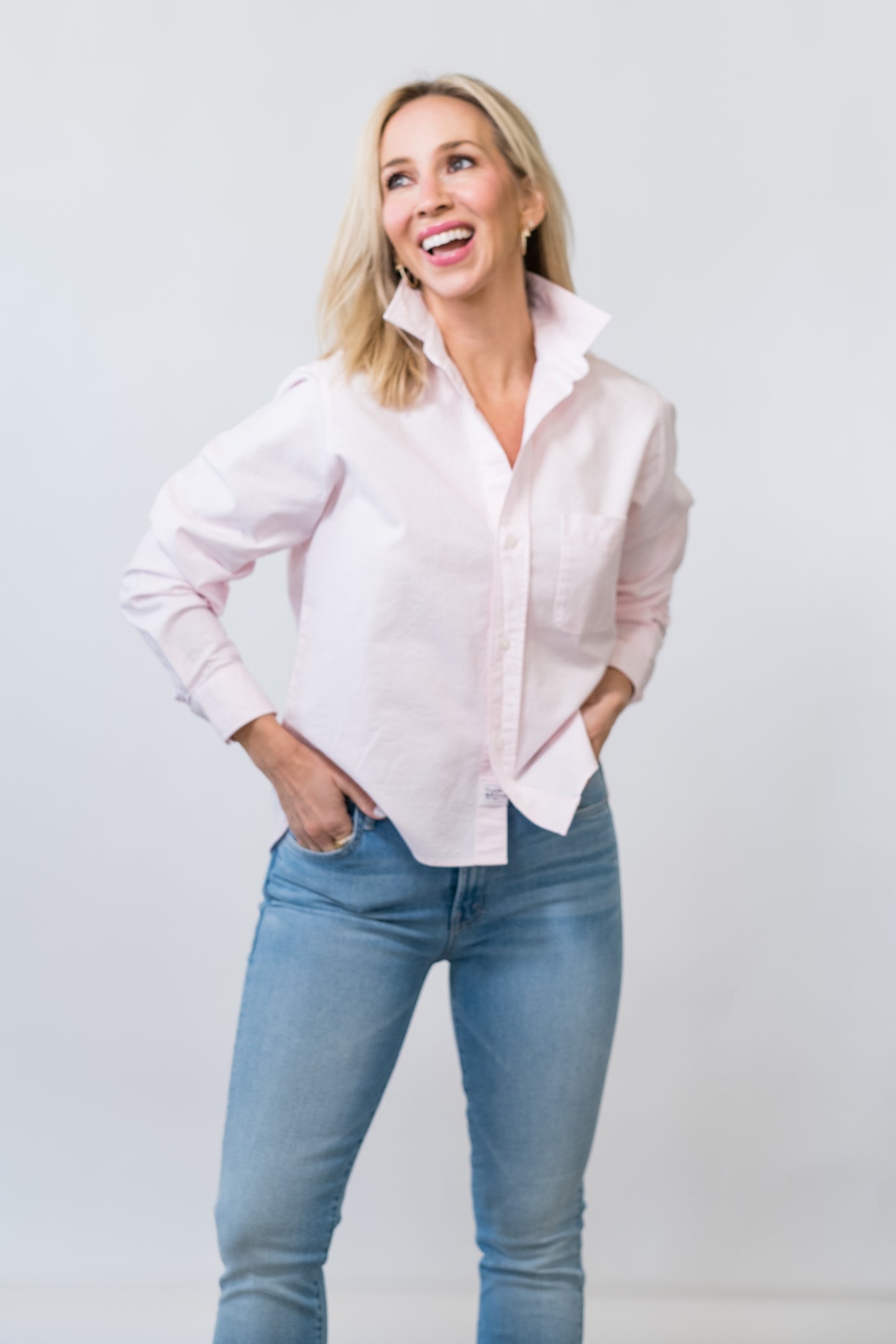 
                  
                    Silvio Untuckable Button-Up Shirt in Light Pink Stripe
                  
                