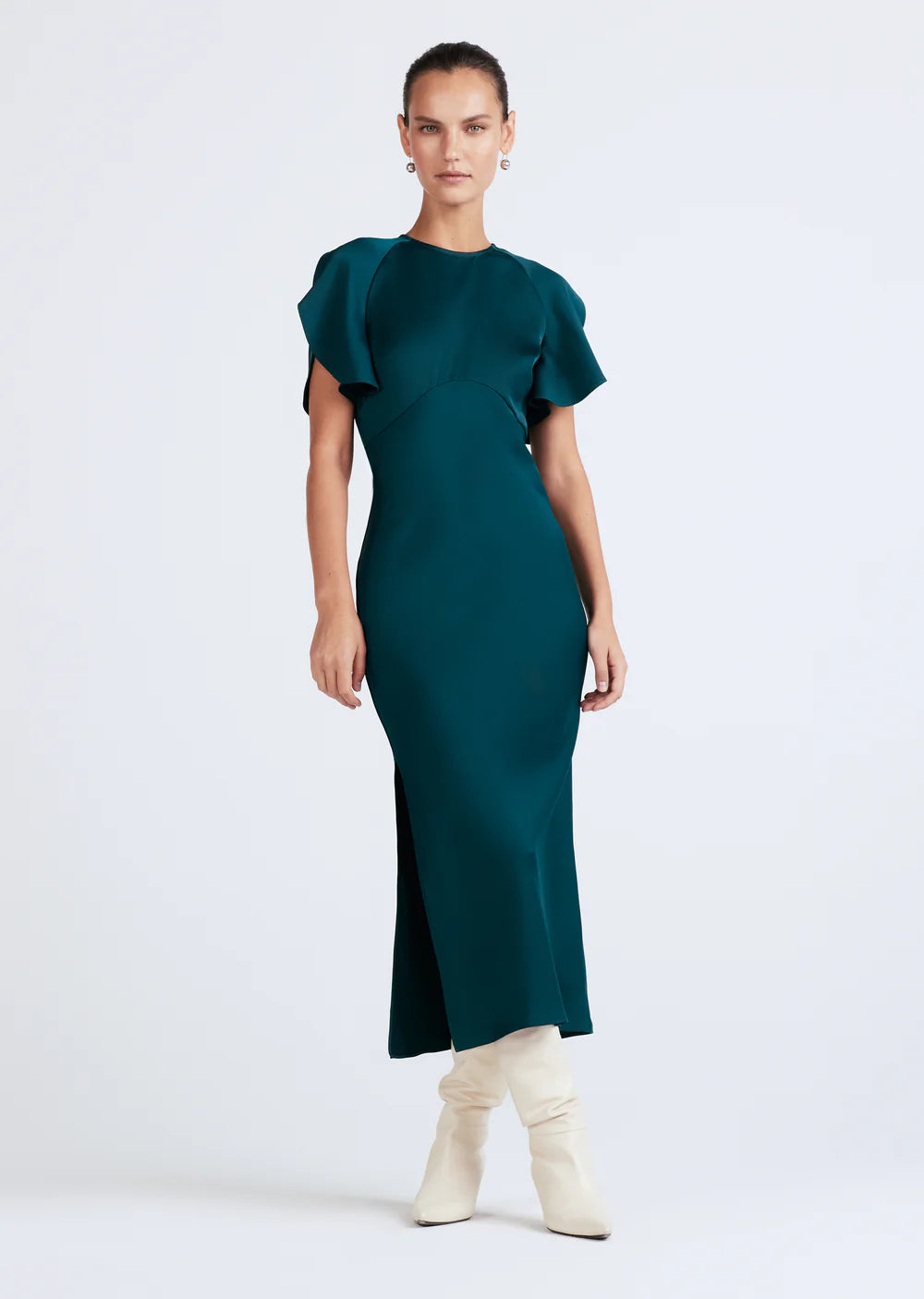 Lyra Petal Sleeve Midi Dress