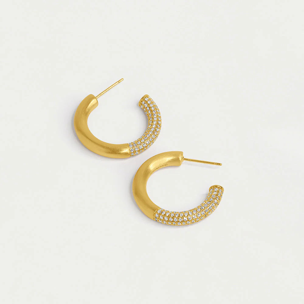 
                  
                    Signature Pave Small Hoops
                  
                