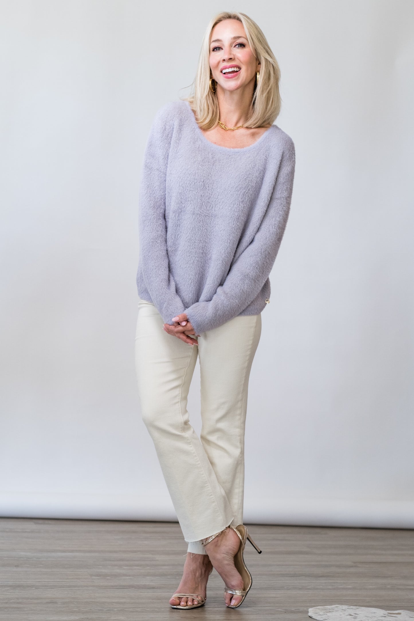 
                  
                    Elisa Boatneck Sweater in Lilac Fog
                  
                