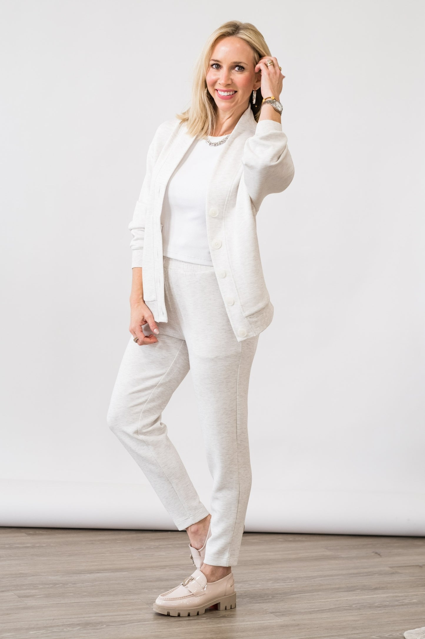 
                  
                    Celeste Button Through Sweat in Ivory
                  
                