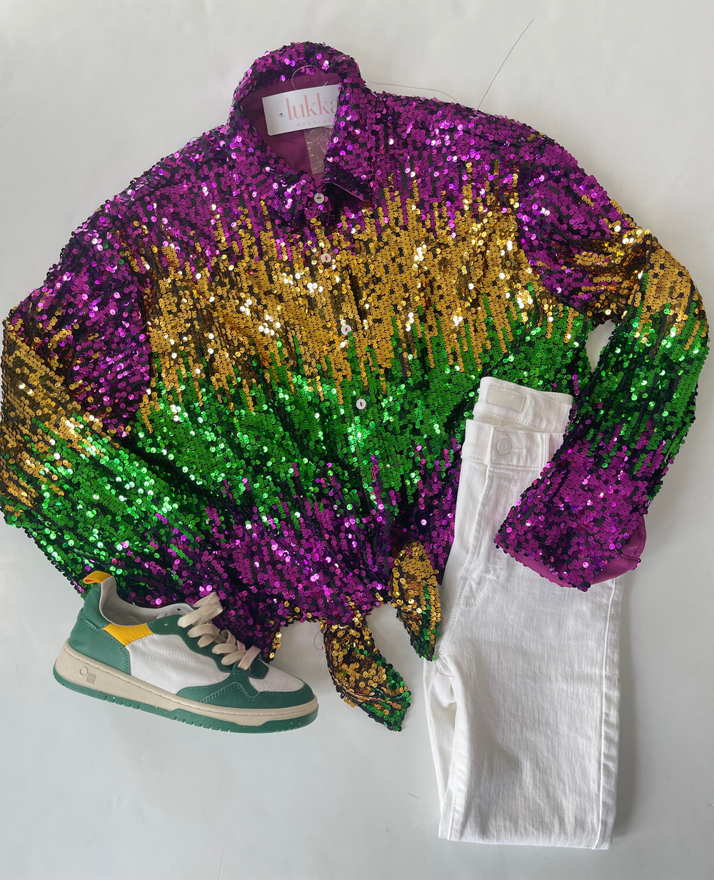 Mardi Gras Sequin Top