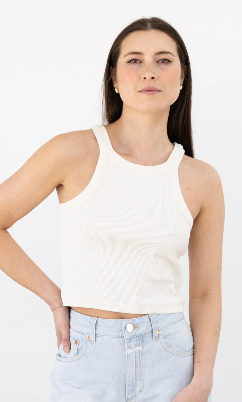 Cropped Racer Tank Top