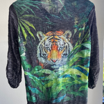 Tiger Roll Up Crushed Shirt With Stones - Lukka Boutique