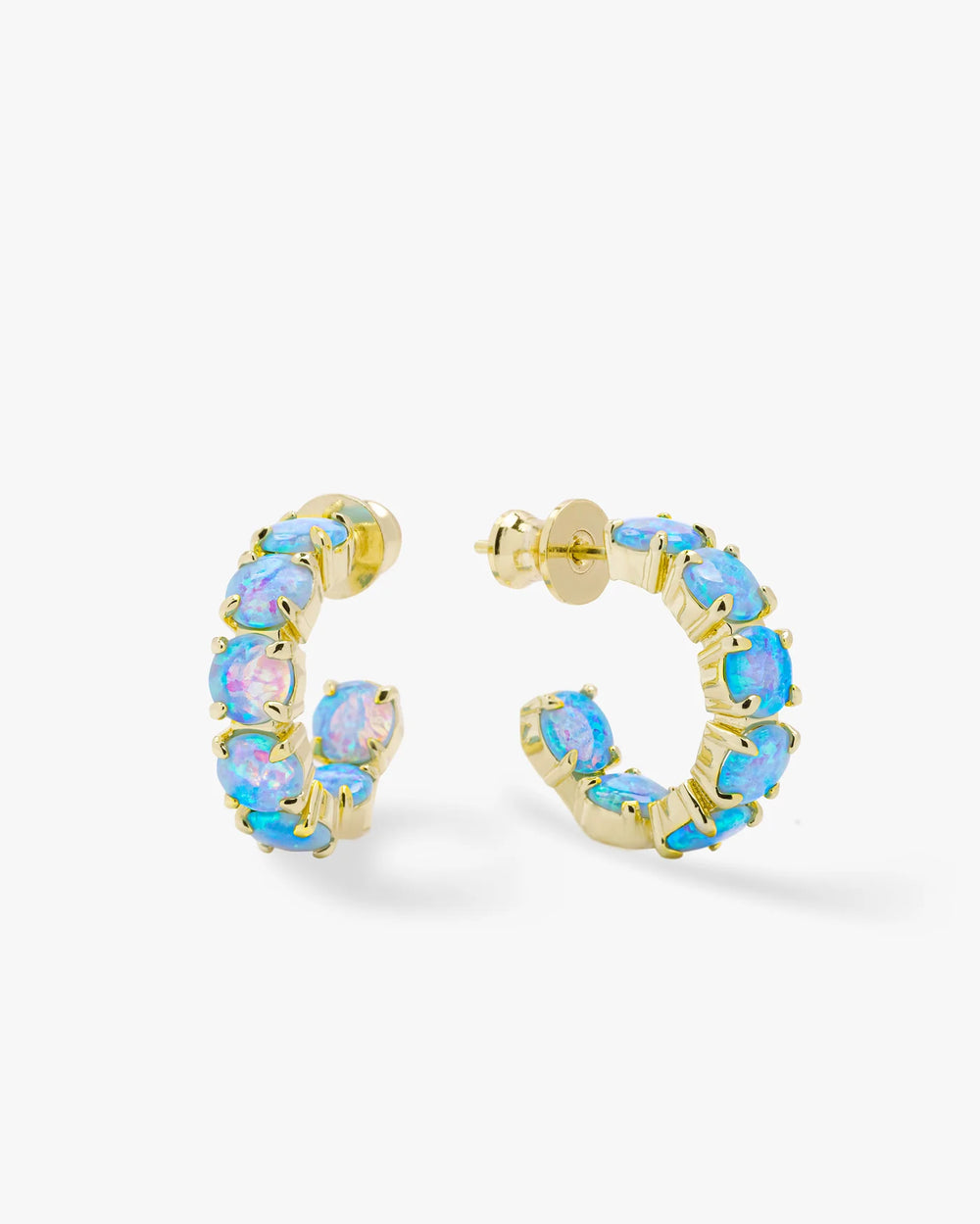 She Fancy .75' Blue Opal Hoops