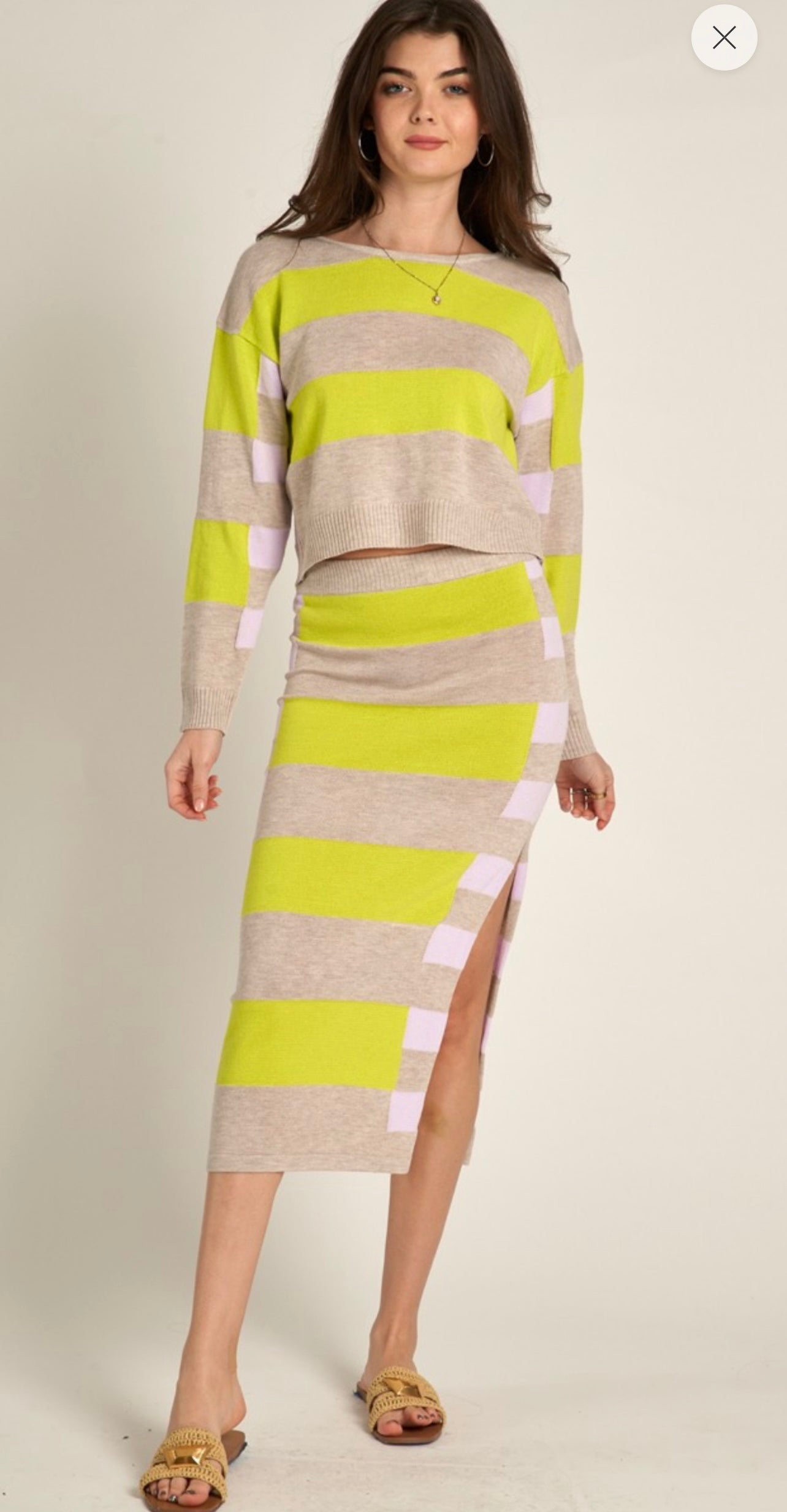 
                  
                    Midi Striped Sweater Skirt
                  
                