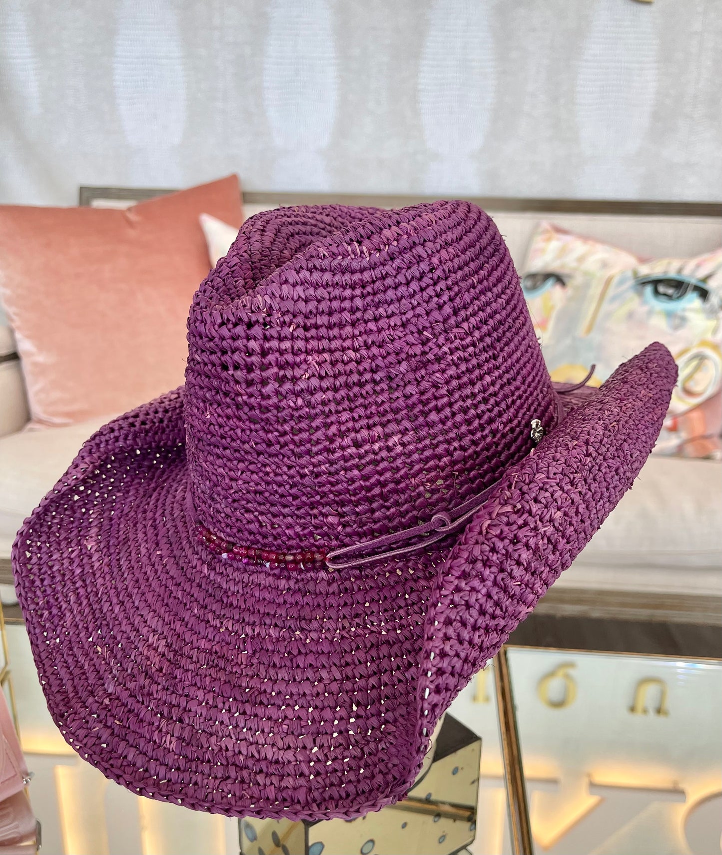 
                  
                    Lai Crochet Raffia Cowboy Hat
                  
                