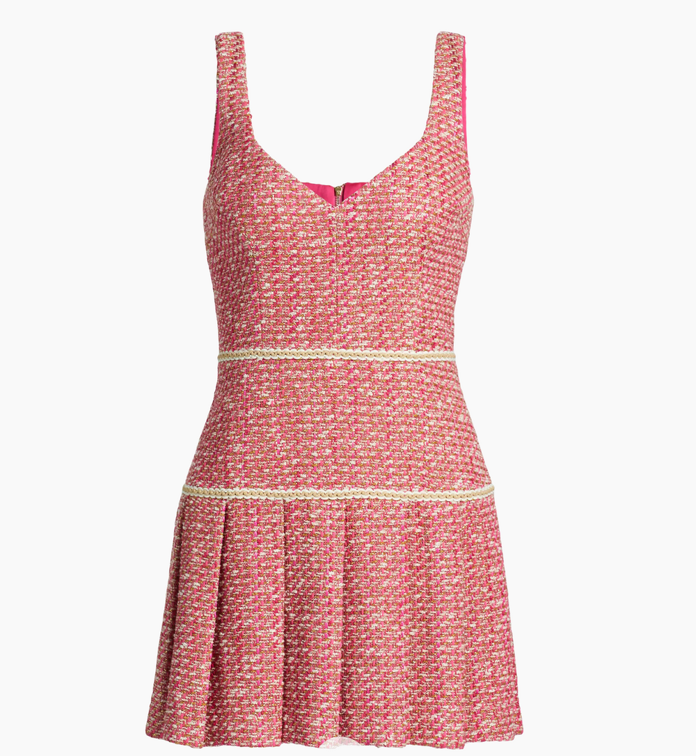 Brianna Dress in Pink Petunia Boucle