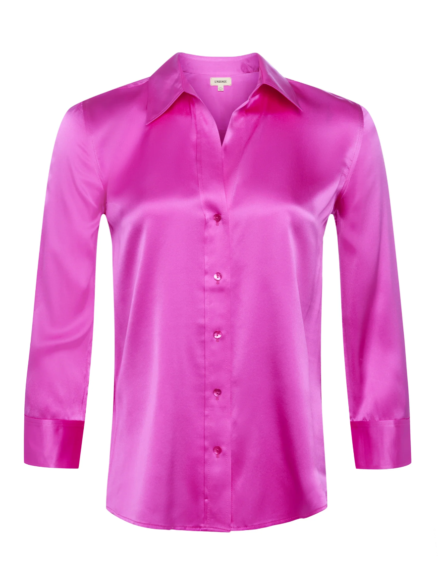 Dani 3/4 Sleeve Blouse in Bright Purple