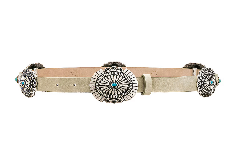 
                  
                    Iris Concho Belt in Bone
                  
                