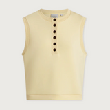 Marla Button Placket Tank in Anise Flower