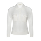Carine Pointelle Collared Swtr
