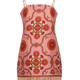 Valenica Mini Dress in Mod Floral Brick