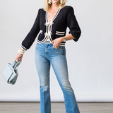 Kaito Crop Cardigan in Black - Lukka Boutique