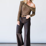 Carrie Metallic One Shoulder Top in Gold - Lukka Boutique