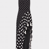 Spencer Polka Dot Combo Sleeveless Ruffle Dress